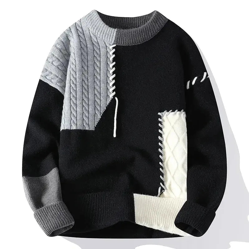 Max | Men's Colour Block Cable Knit Jumper