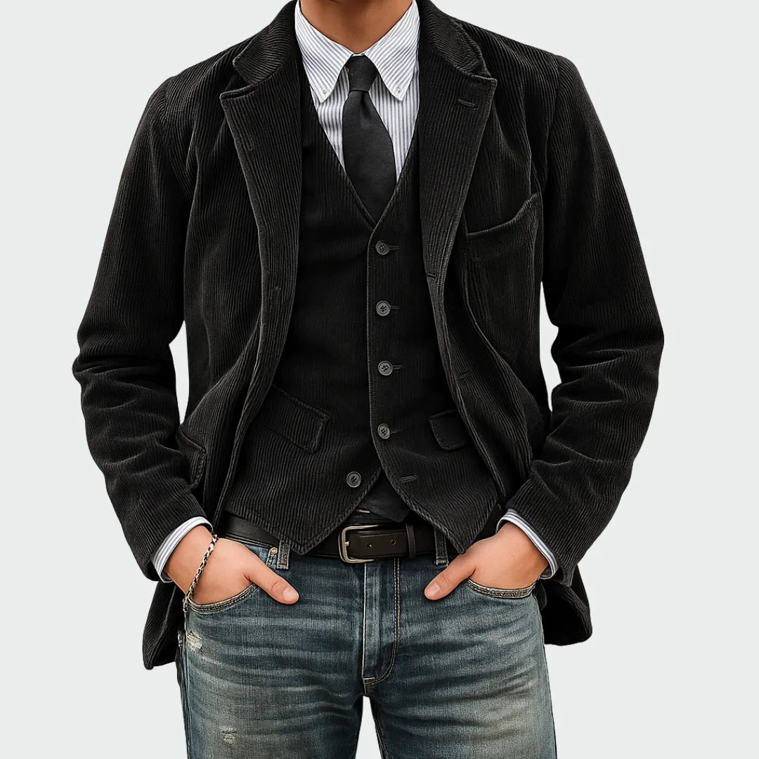 Gordon | Men's Corduroy Blazer and Waistcoat Two-Piece Set