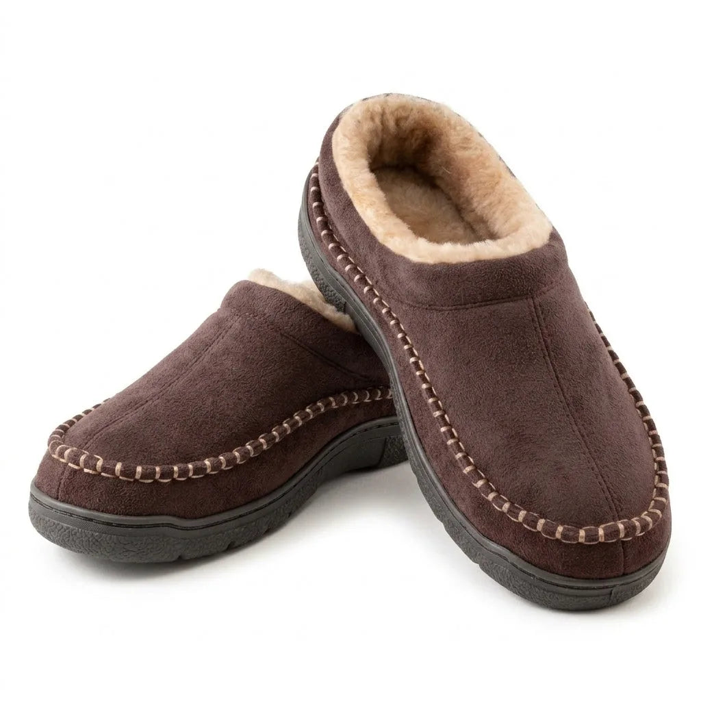 Christopher | Orthopedic Fleece-Lined Suede Clog Slippers for Men