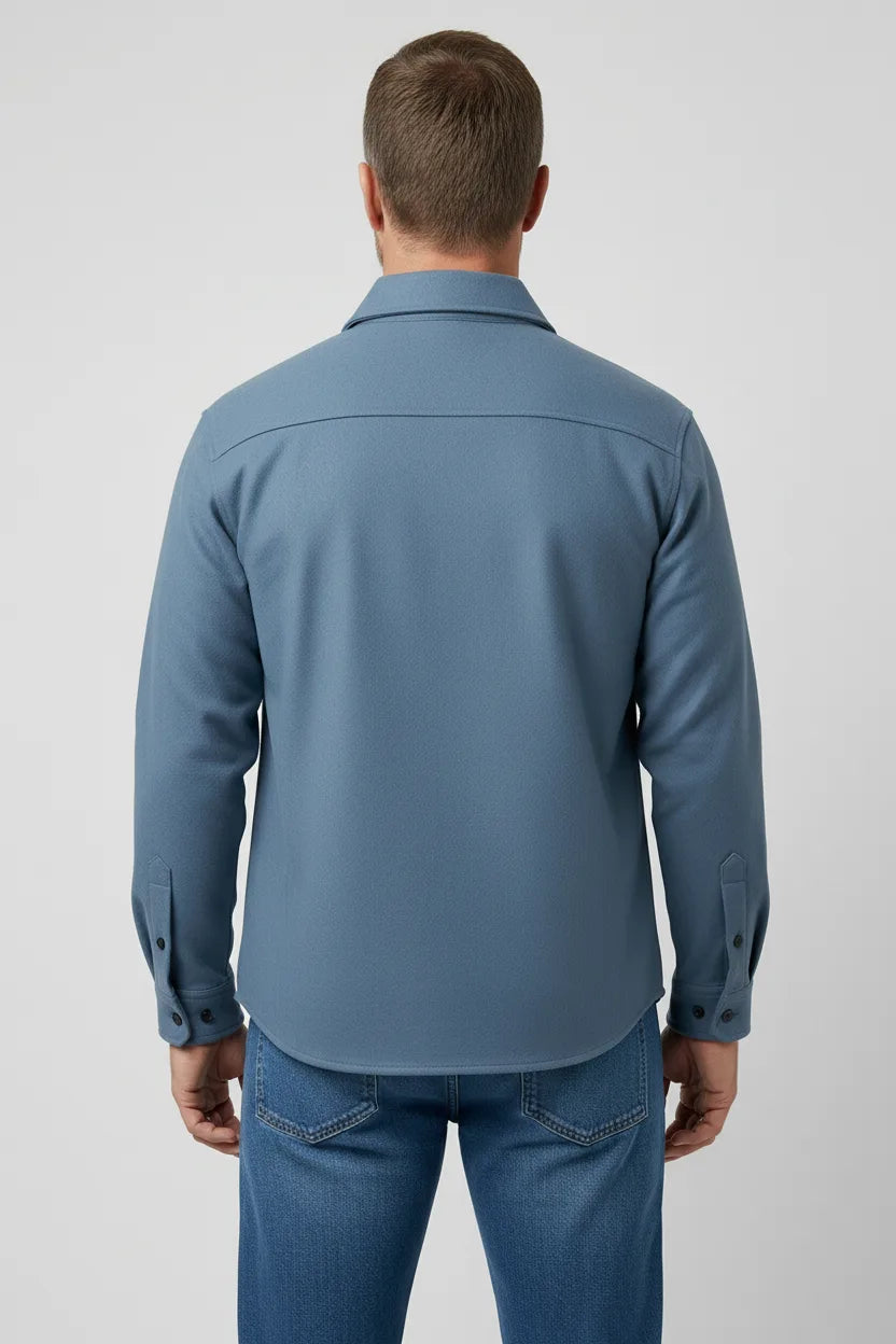 Gregory | Men's Brushed Button-Up Overshirt with Chest Pockets