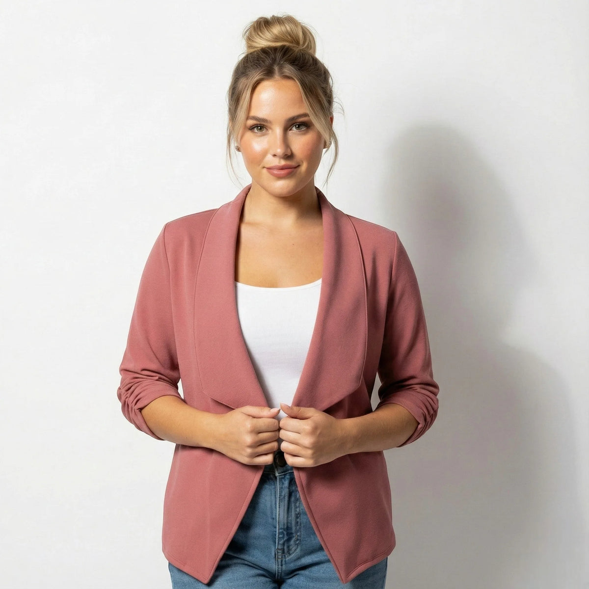 Hannah | Women's Open Front Blazer with Draped Lapel