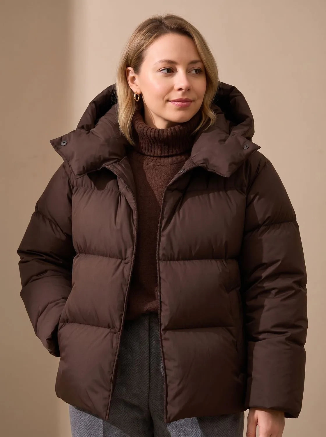 Henrietta | Oversized Quilted Puffer Jacket with Hood for Women
