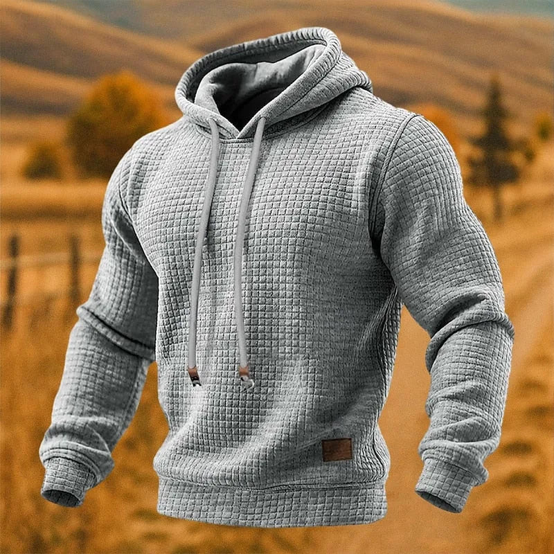 Gavin | Textured Waffle-Knit Pullover Hoodie for Men