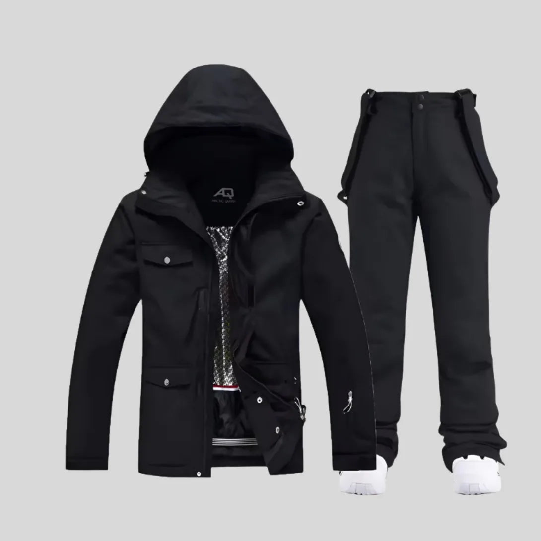 Padded Ski Jacket and Trouser Set for Winter