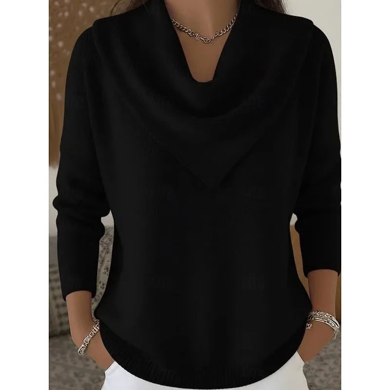 Close-up of the knit fabric showing its soft ribbed texture around the neckline area