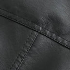 Women's Fitted Faux Leather Biker Jacket with Quilted Shoulders image 20