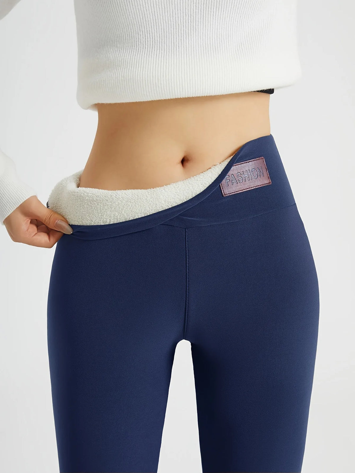 High-Waist Fleece-Lined Leggings for Women in Winter image 14