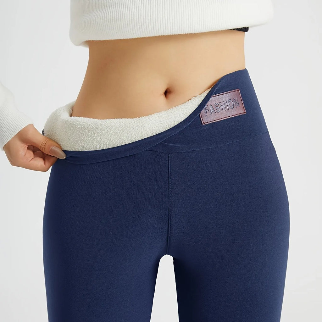 High-Waist Fleece-Lined Leggings for Women in Winter image 23