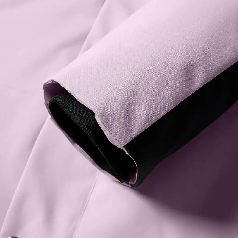Close-up of quilted lining texture visible through the open front zip of the jacket
