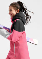 Detail of the sleeve cuff with adjustable tab closure and contrast white panel