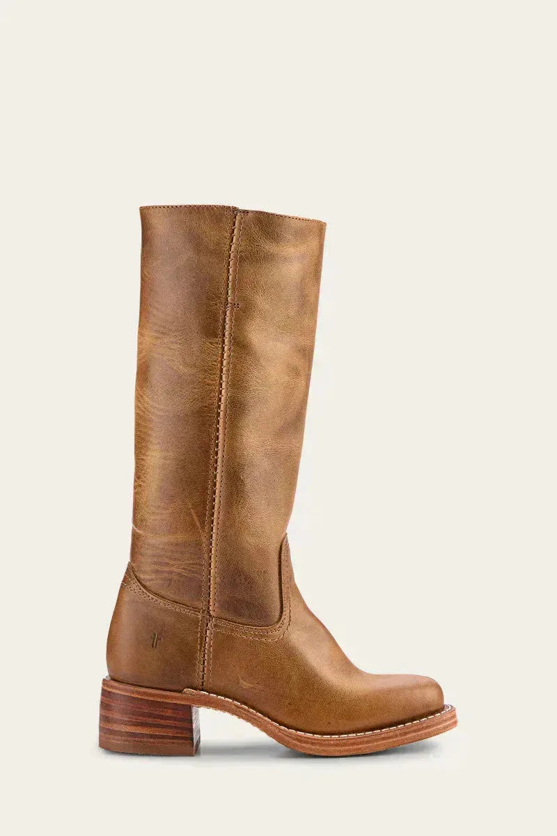 Close-up of the toe and stitched sole edge on a black leather boot