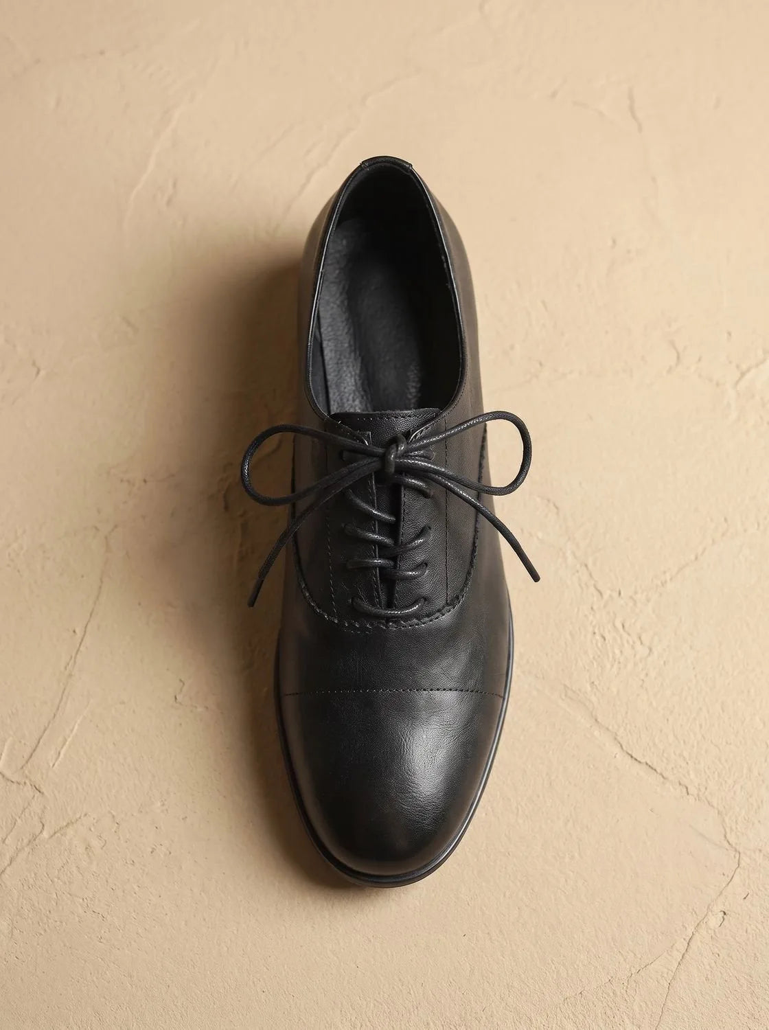 Leather Lace-Up Oxford Shoes with Cap-Toe for Women image 20