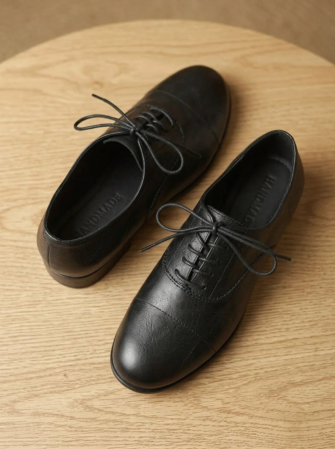Leather Lace-Up Oxford Shoes with Cap-Toe for Women image 21