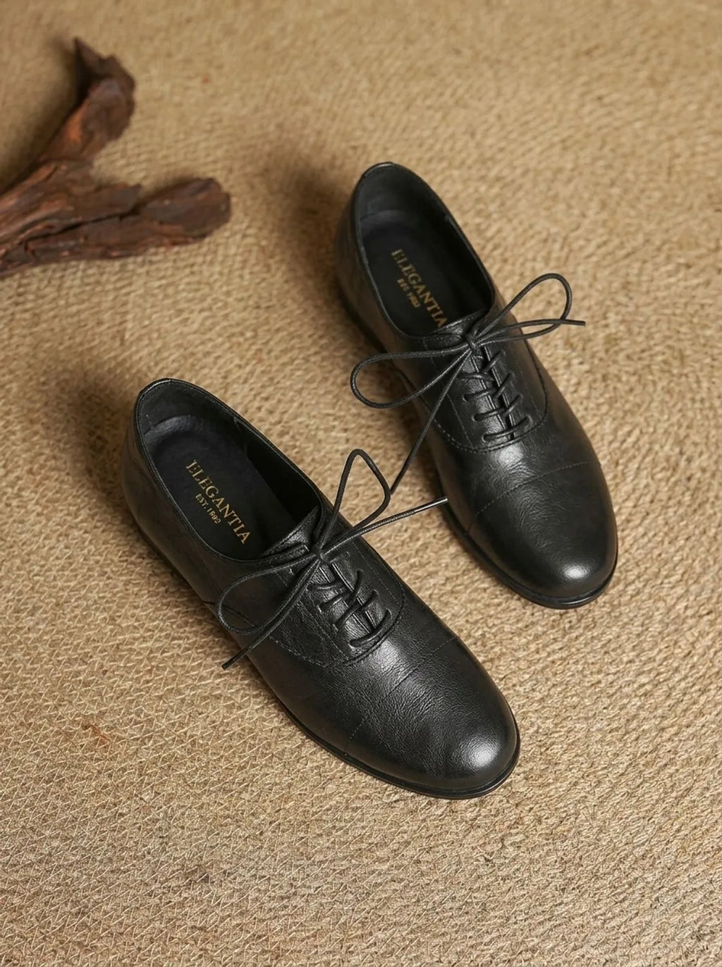 Leather Lace-Up Oxford Shoes with Cap-Toe for Women image 22