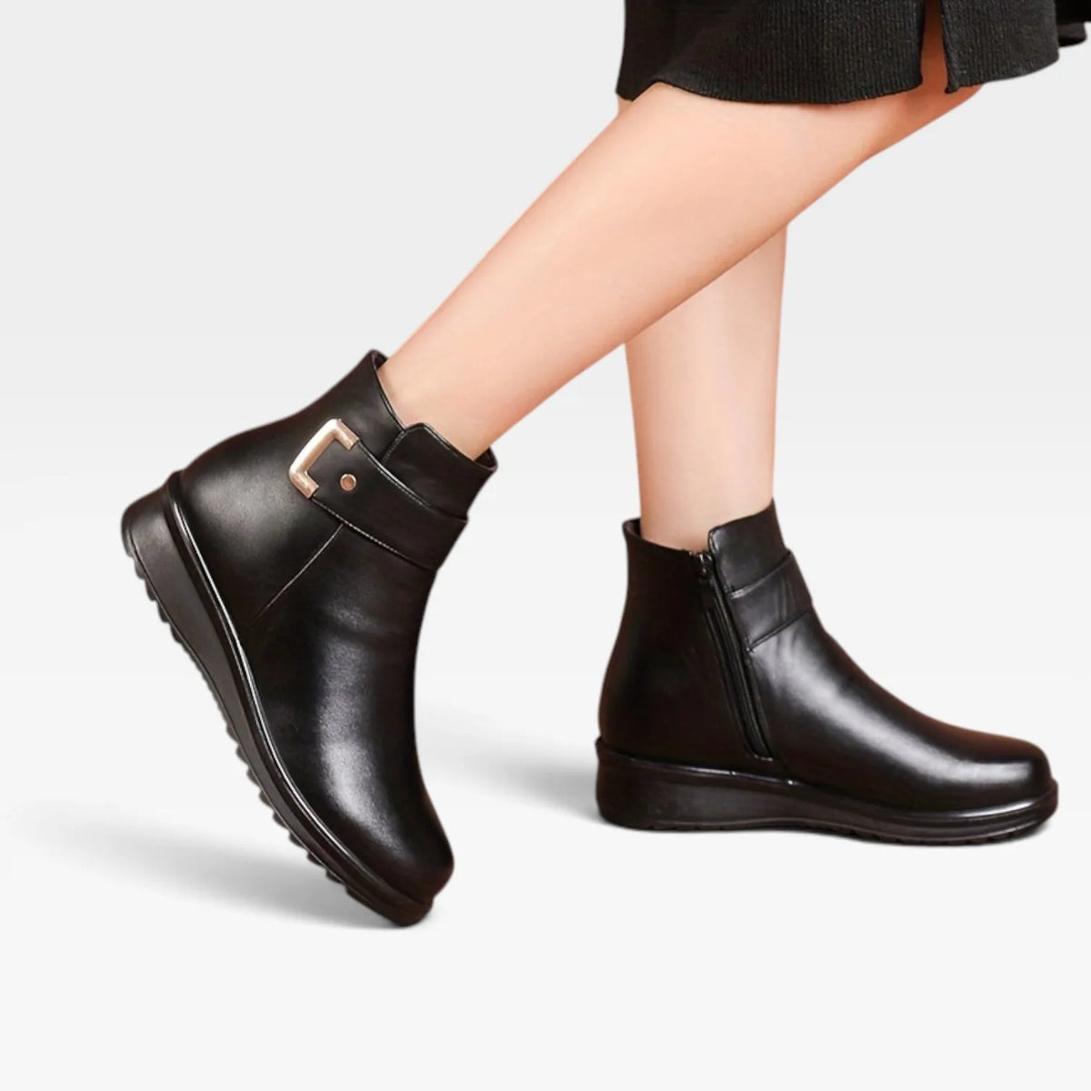 Leather Orthopedic Ankle Boots with Arch Support