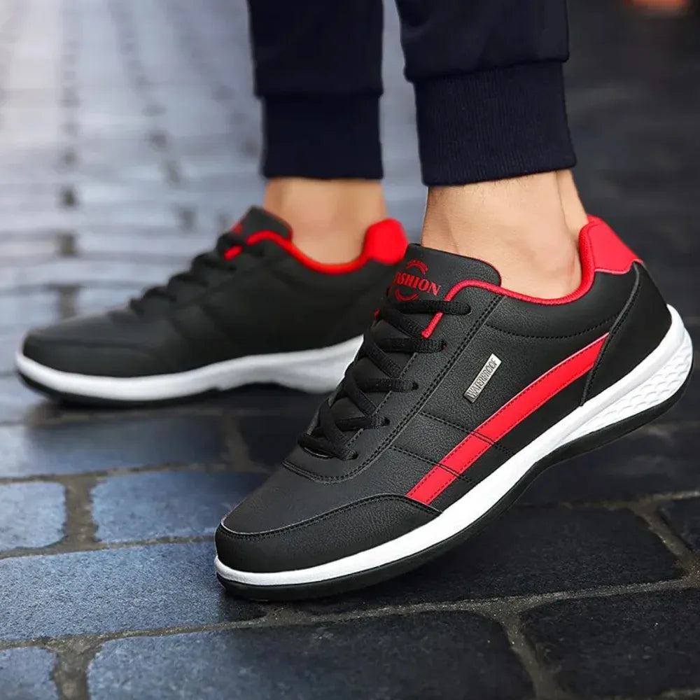 Troy | Men's Comfort Leather Trainers with Arch Support
