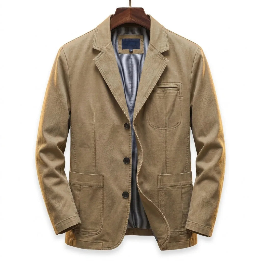 Owen | Men's Washed Cotton Blazer with Structured Shoulders