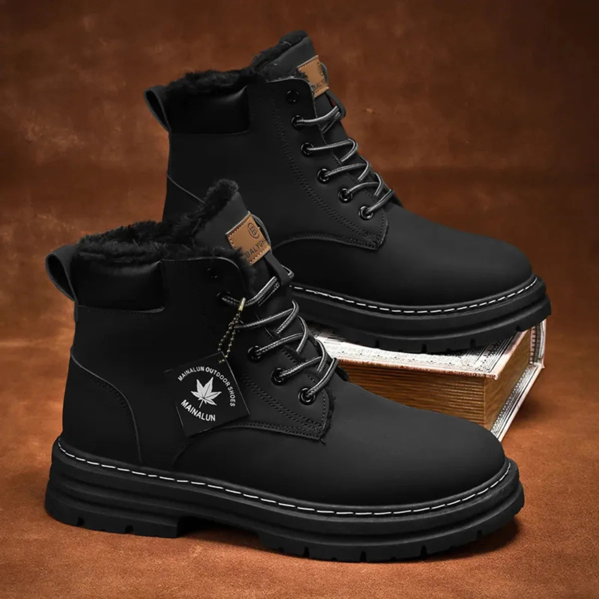 Men's Fur Lined Insulated Lace-Up Boots image 14