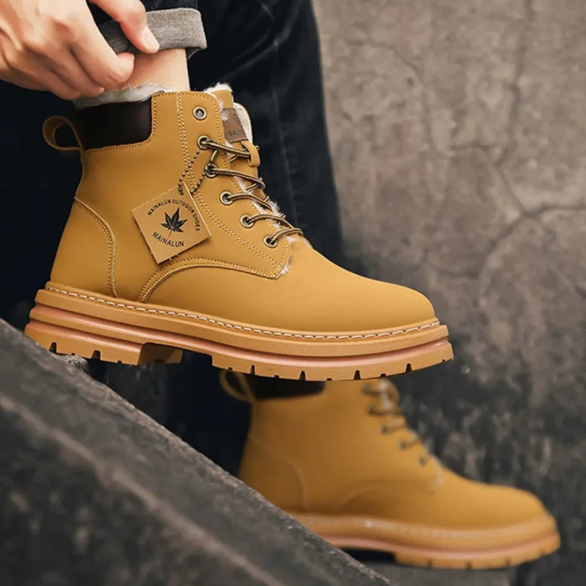 Men's Fur Lined Insulated Lace-Up Boots image 15