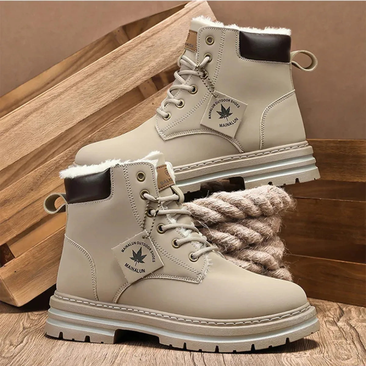 Men's Fur Lined Insulated Lace-Up Boots image 18