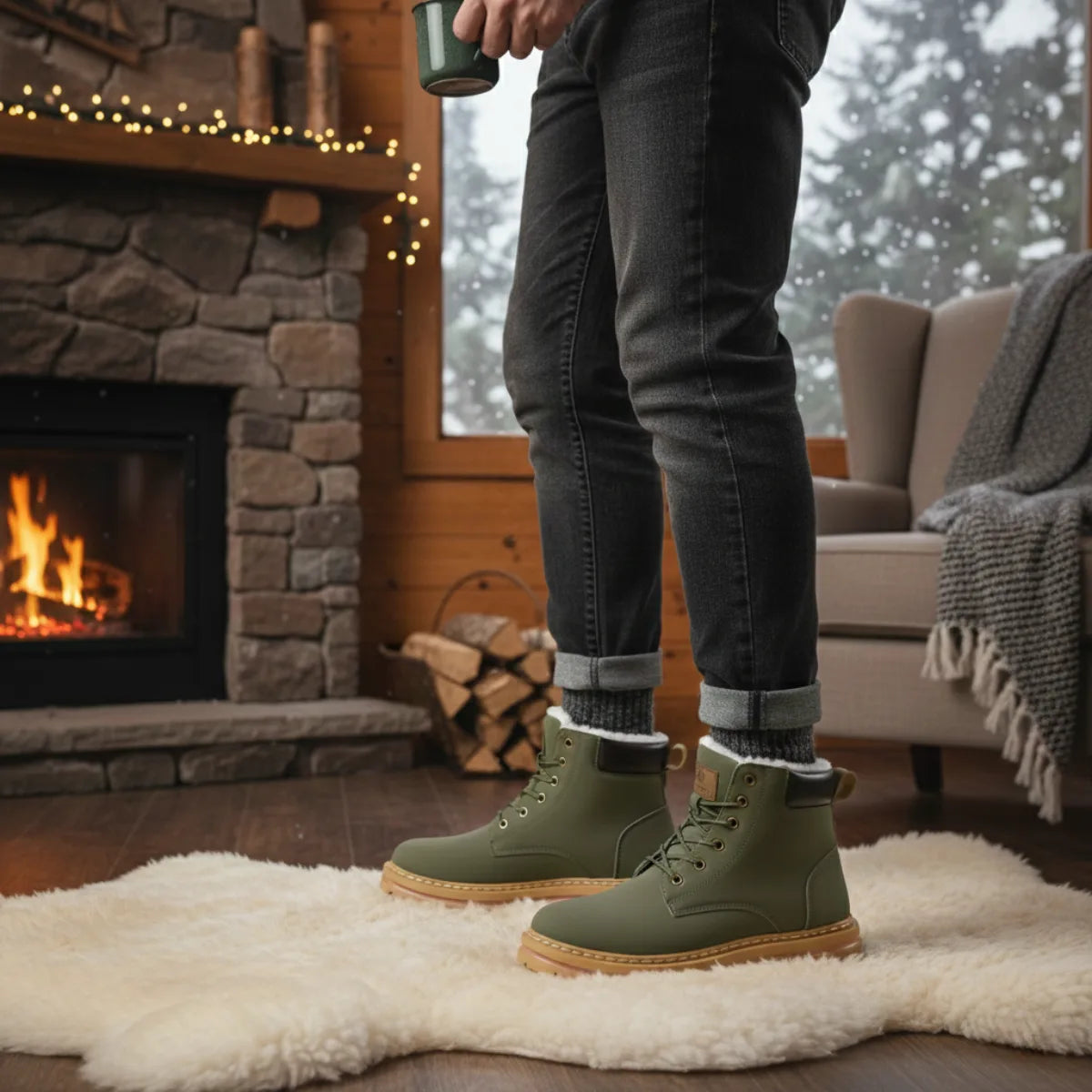 Men's Fur Lined Insulated Lace-Up Boots image 25