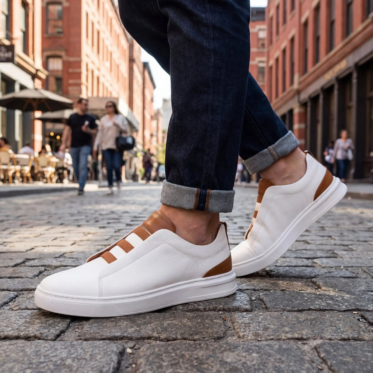 Evan | Men's Genuine Leather Slip-On Trainers with Comfort Insole