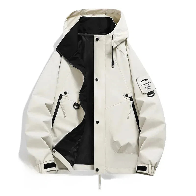 Men's Hooded Half-Zip Winter Jacket with Pockets image 9