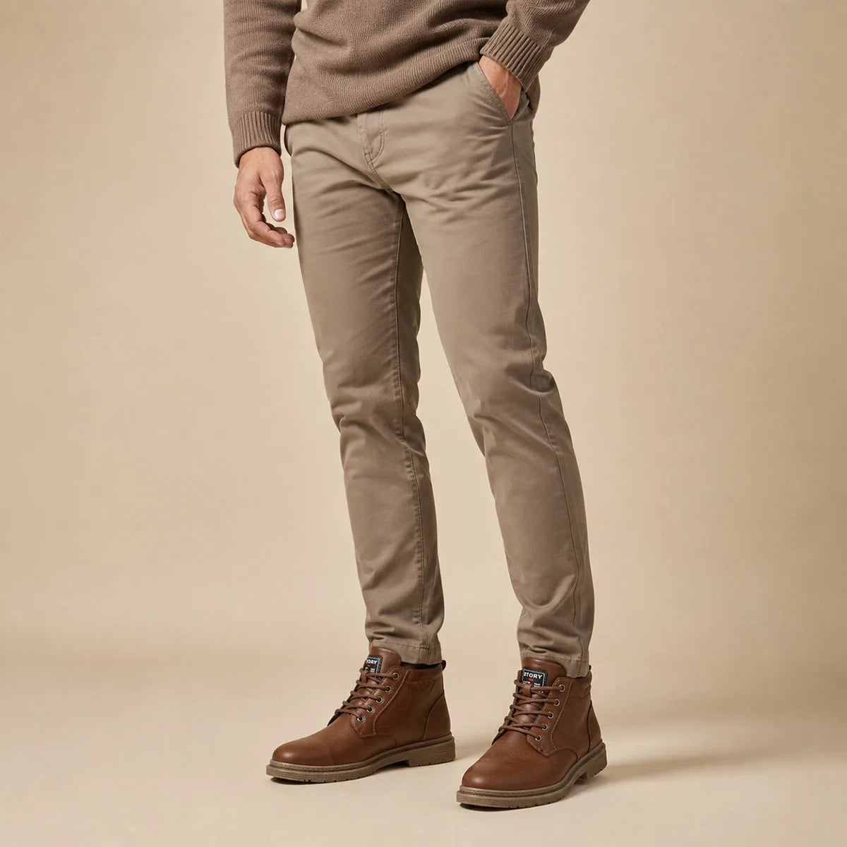 Leather Lace-Up Ankle Snow Boots with Warm Lining