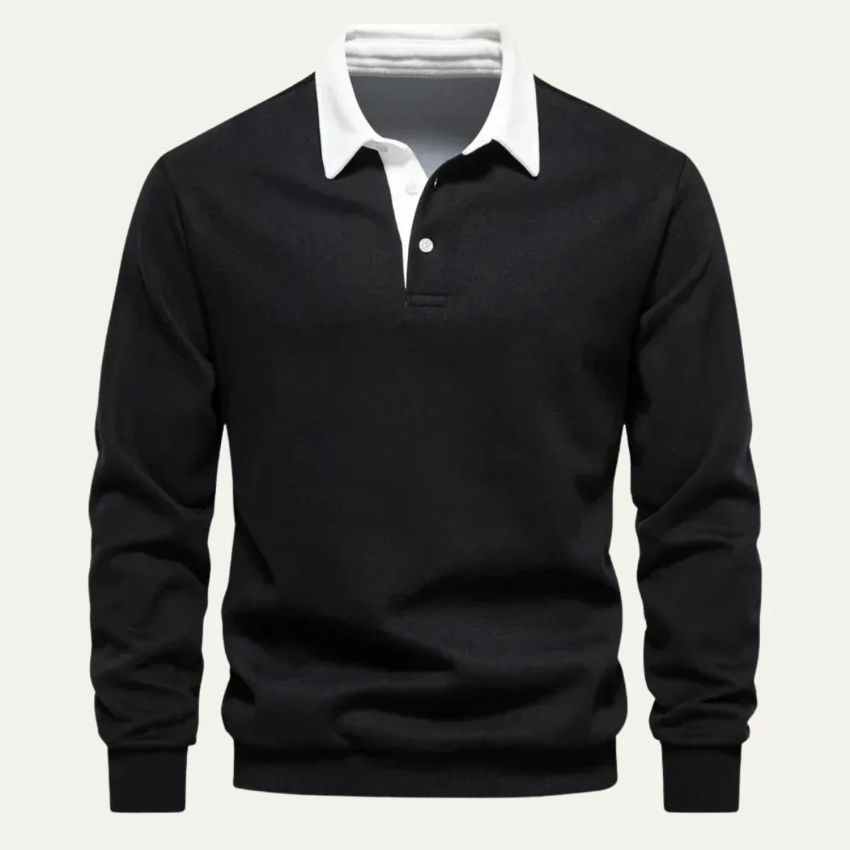 Men's Long Sleeve Knit Polo Jumper with Contrast Collar image 12