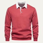 Men's Long Sleeve Knit Polo Jumper with Contrast Collar image 13