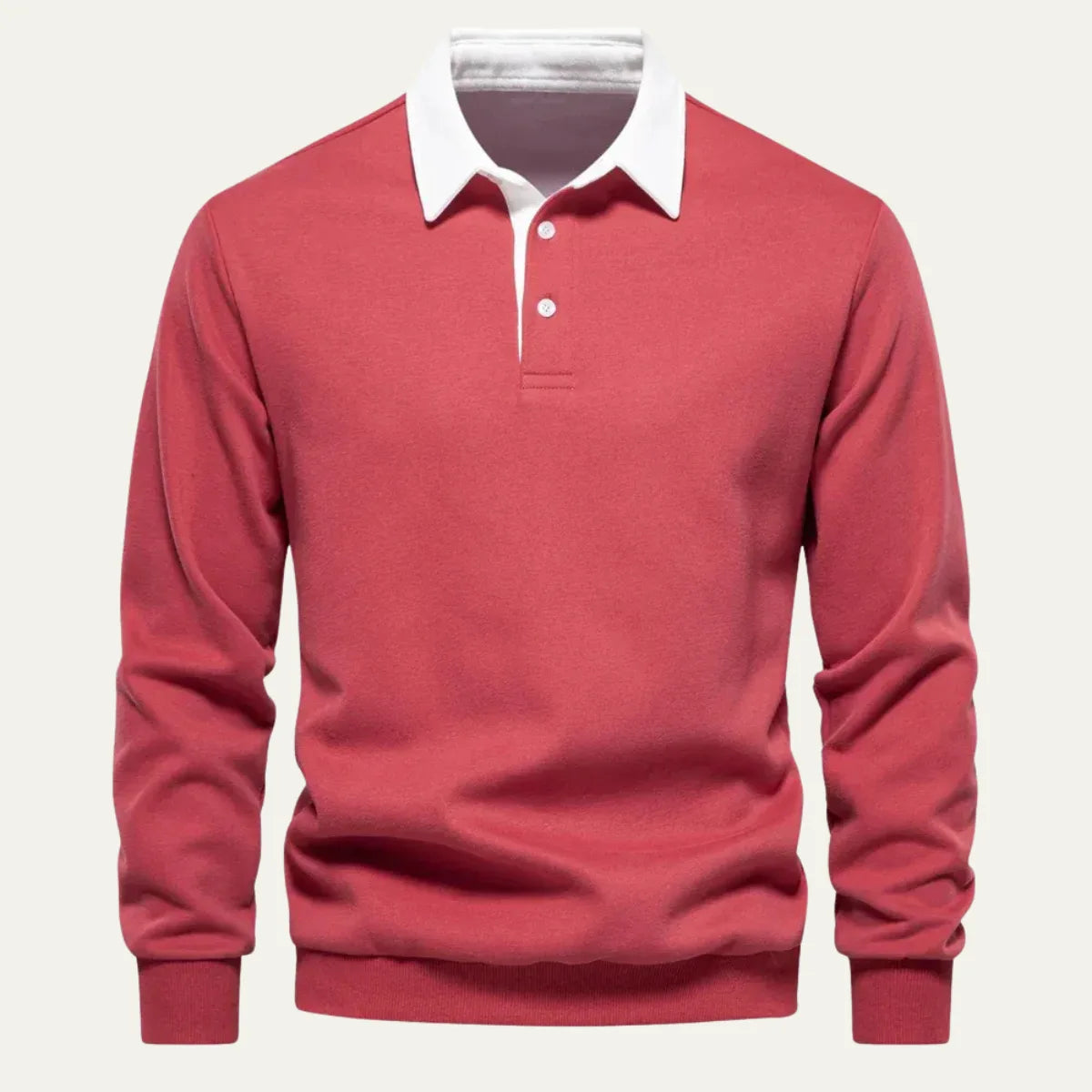 Men's Long Sleeve Knit Polo Jumper with Contrast Collar image 13