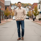 Men's Long Sleeve Knit Polo Jumper with Contrast Collar image 15