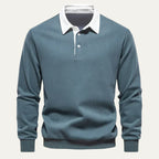 Men's Long Sleeve Knit Polo Jumper with Contrast Collar image 9