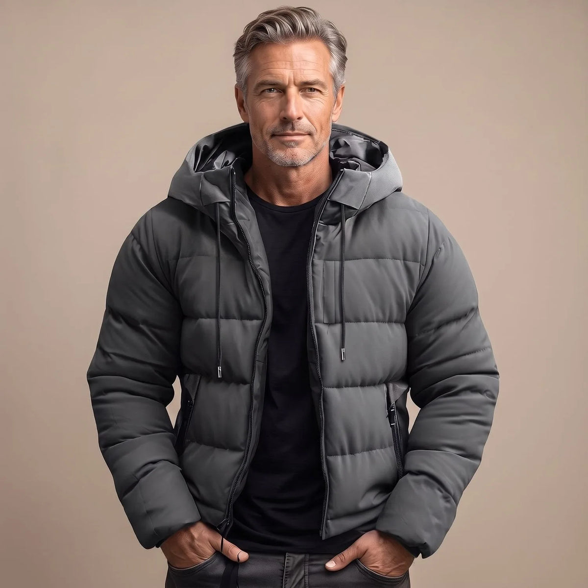 Dominic | Men's Water-Resistant Quilted Puffer Jacket with Hood