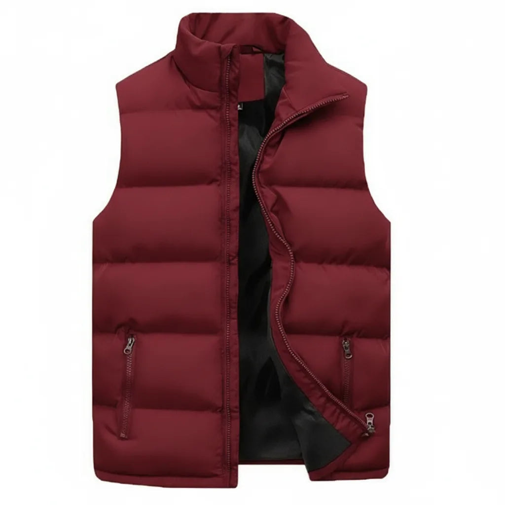 Fletcher | Men's Quilted Zip-Front Gilet with Stand Collar