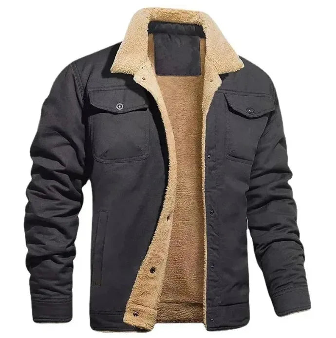 Men's Sherpa Lined Button Front Winter Jacket image 11