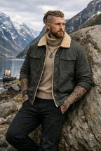 Men's Sherpa Lined Button Front Winter Jacket image 13