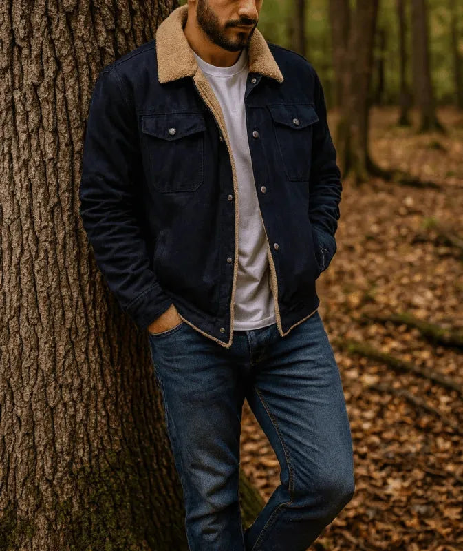 Men's Sherpa Lined Button Front Winter Jacket image 18
