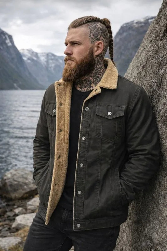 Neil | Men's Sherpa Lined Button Front Winter Jacket