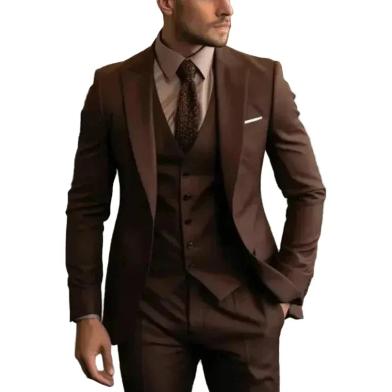 Jack | Men's Three-Piece Tailored Suit Set with Blazer and Waistcoat