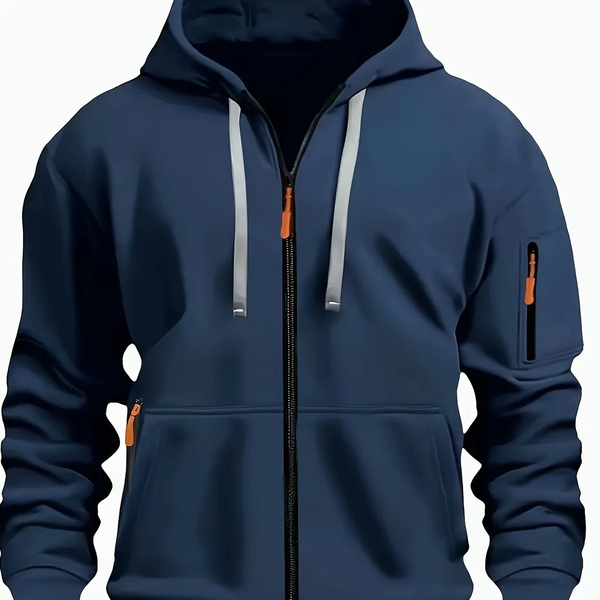 Men's Zip-Up Fleece Hoodie with Pockets image 11