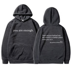 Oversized Message Print Hoodie for Women image 12