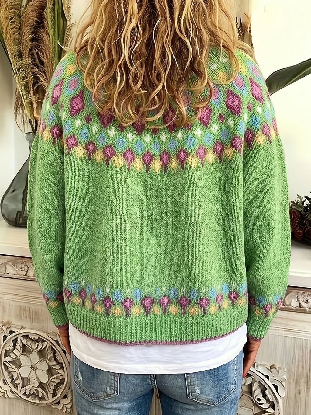 Nordic Fair Isle Knit Cardigan for Women image 9