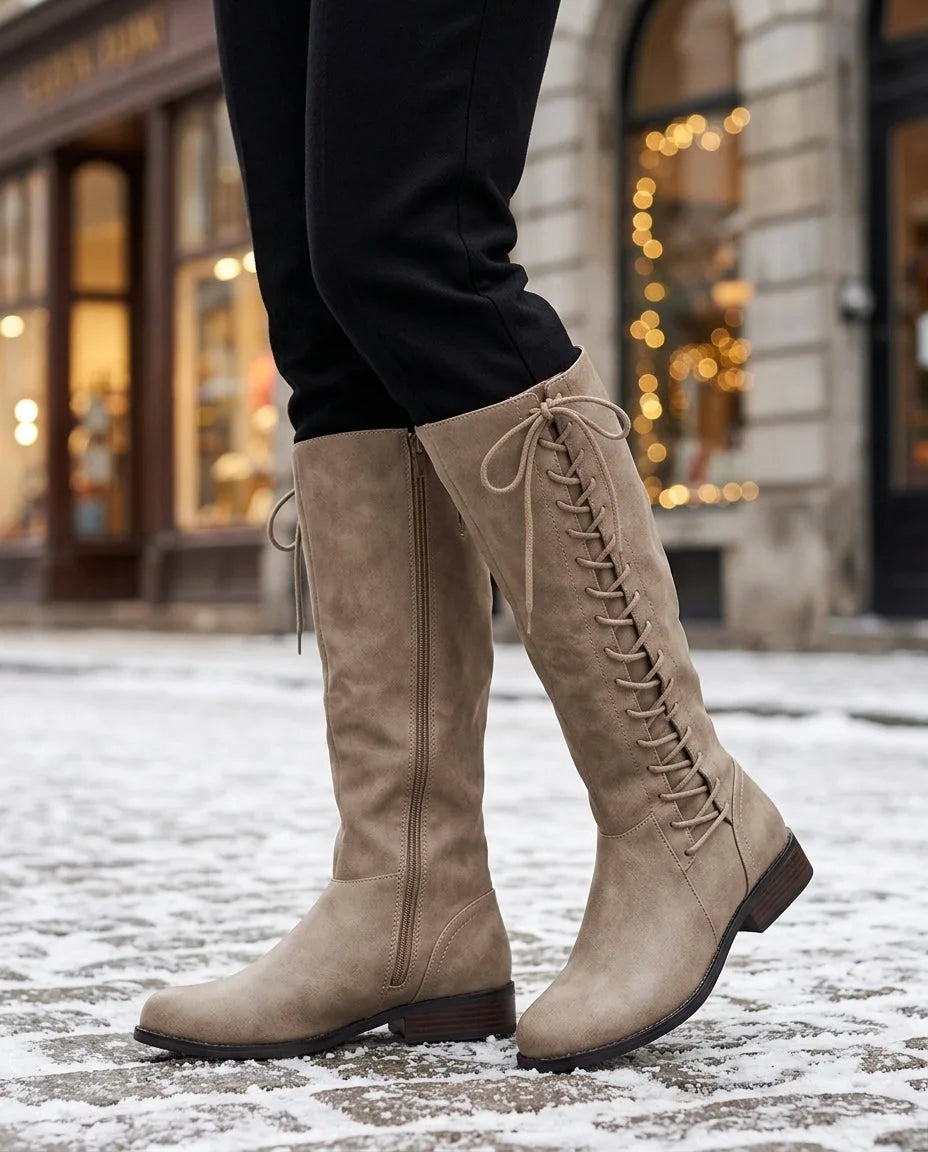Caroline | Orthopedic Lace-Up Knee High Boots for Women