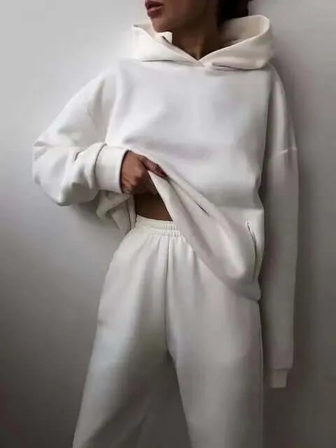 Full-length view showing the elasticated waistband and relaxed fit of the joggers