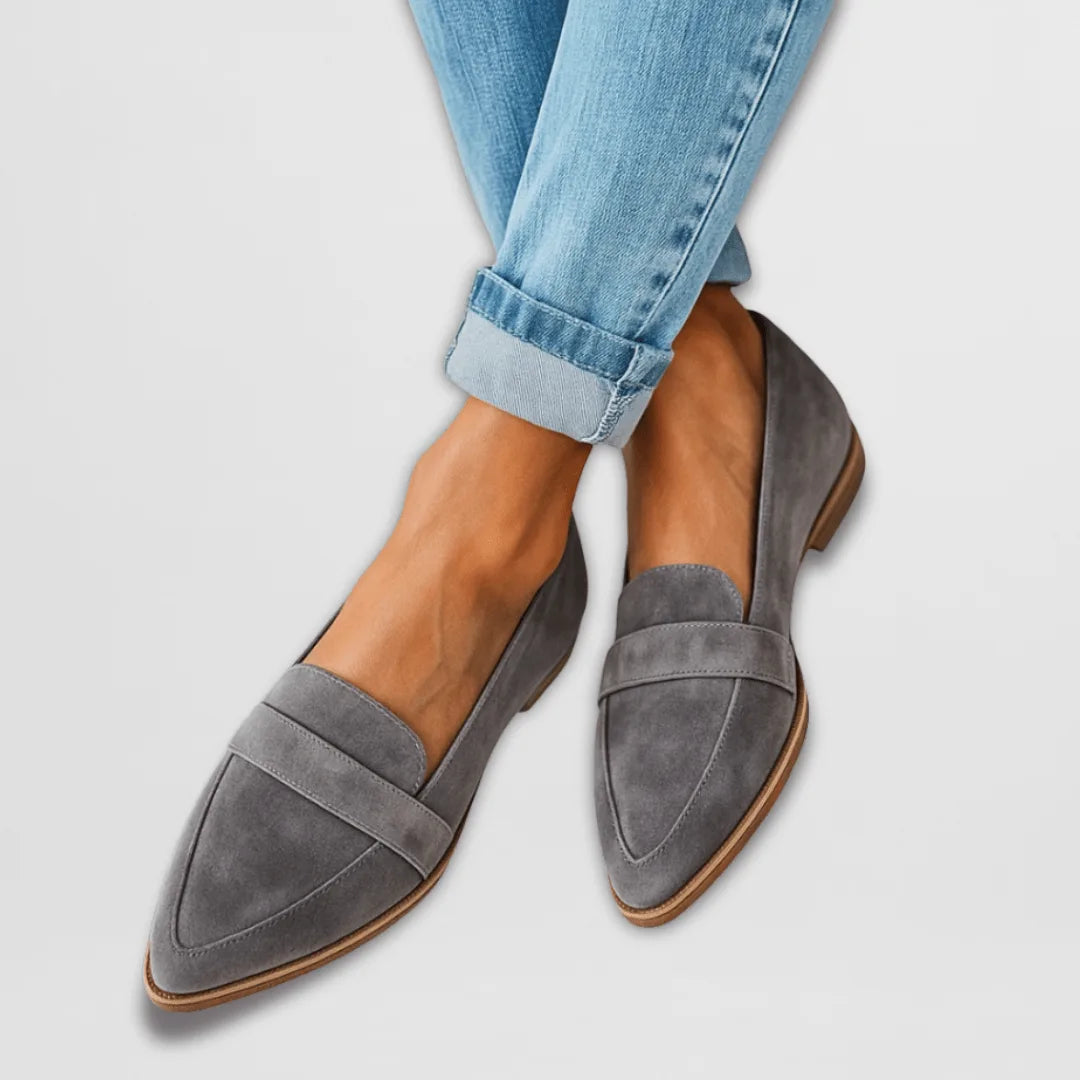 Genevieve | Pointed-Toe Suede Loafers for Women in Autumn