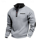 Four colourway line-up of the quarter-zip pullover in black, wine, dark grey and navy blue