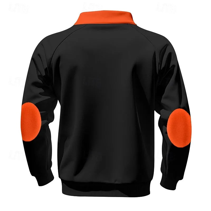 Black quarter-zip pullover shown on a mannequin form against a plain background