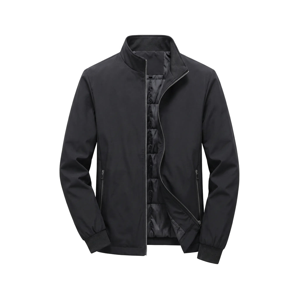 Men's Quilted Lined Stand Collar Zip Jacket image 14