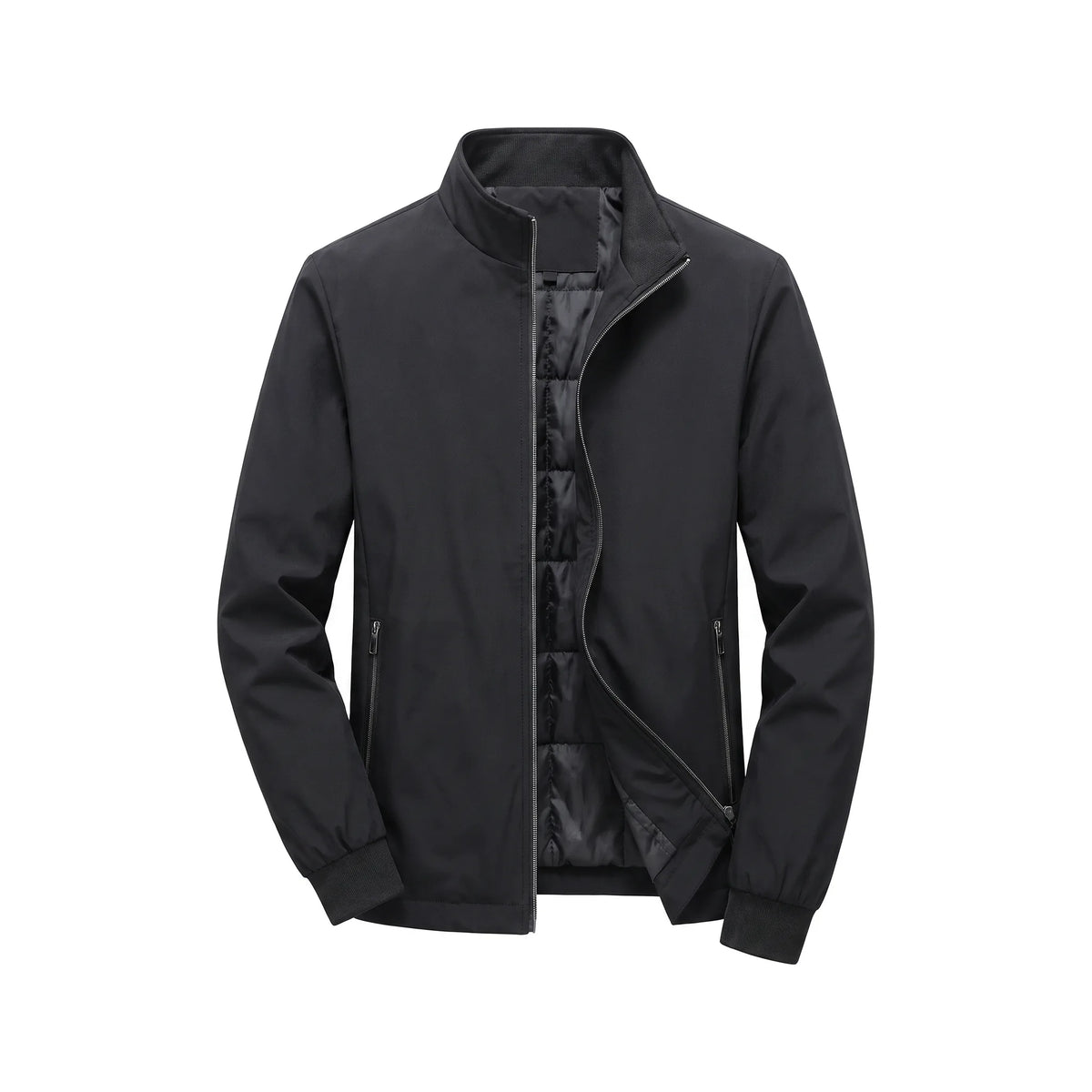 Men's Quilted Lined Stand Collar Zip Jacket image 14